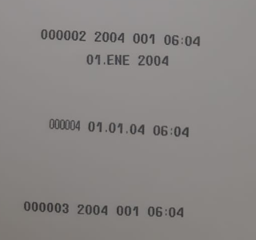 Reiner 880 muestra de impresión texto y fecha